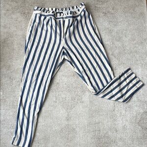 Express Navy and White Striped Chinos